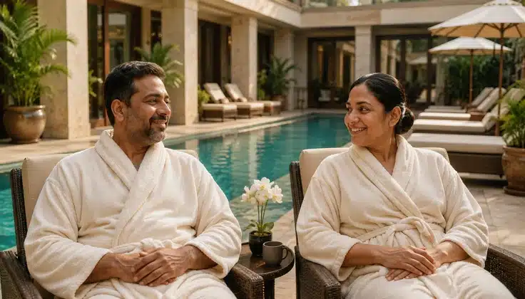 What Is a Spa Date with a couple relaxing together at a luxury spa.