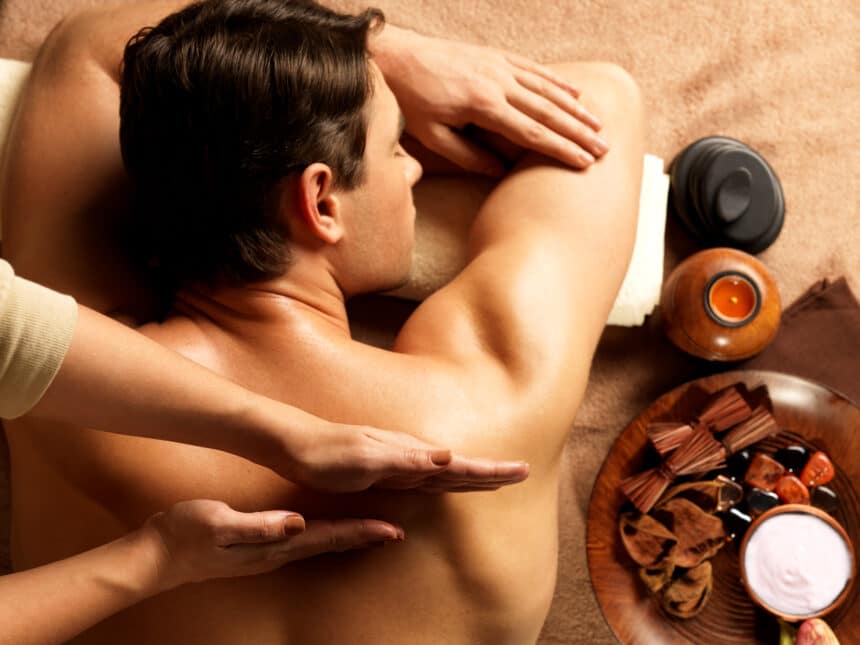 Masseur,Doing,Massage,On,Man,Body,In,The,Spa,Salon.