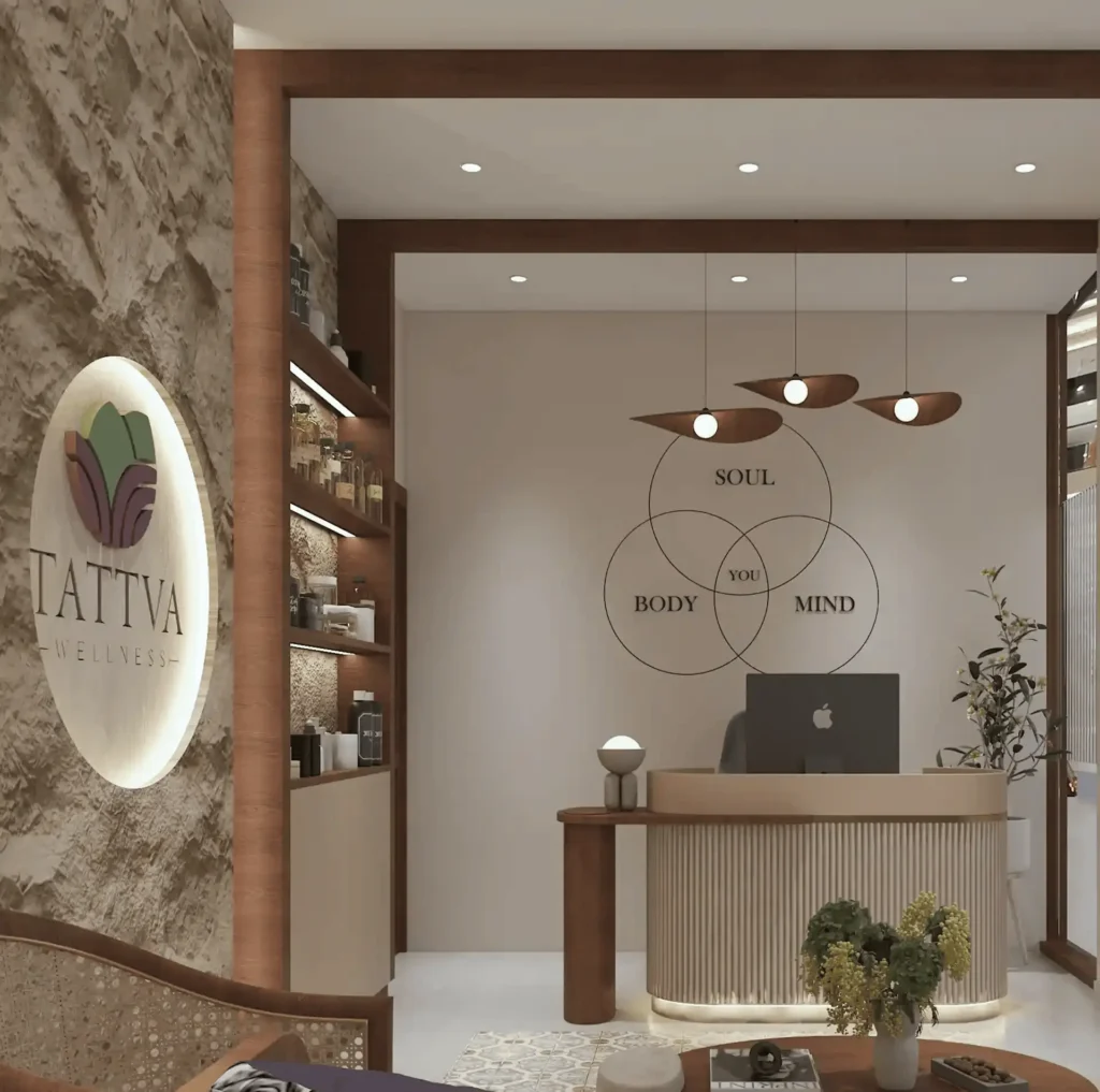 Tattva spa M3M 65 avenue reception area which one of best luxury spa in Gurgaon