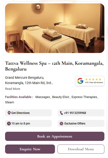 Tattva Wellness Spa – 12th Main, Koramangala (Grand Mercure) location information