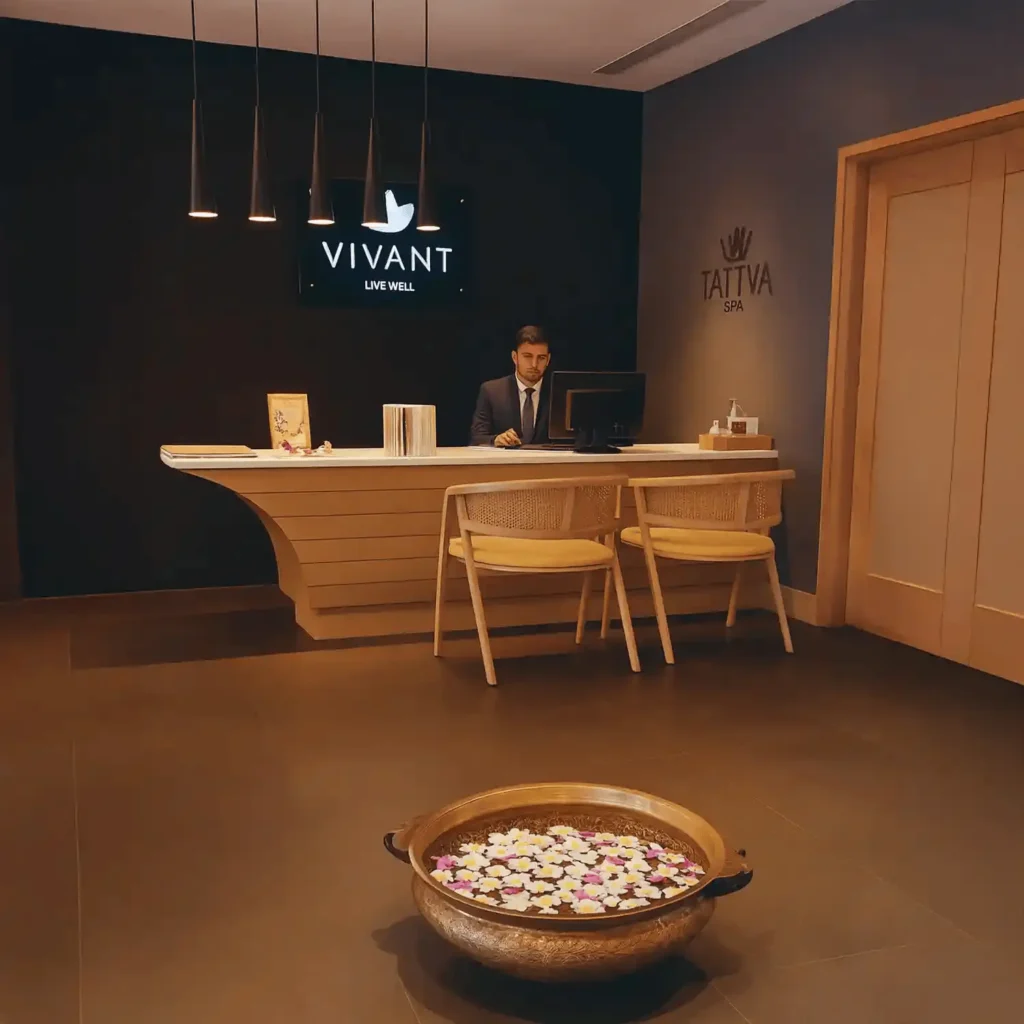 Reception desk at Radisson hotel gurgaon