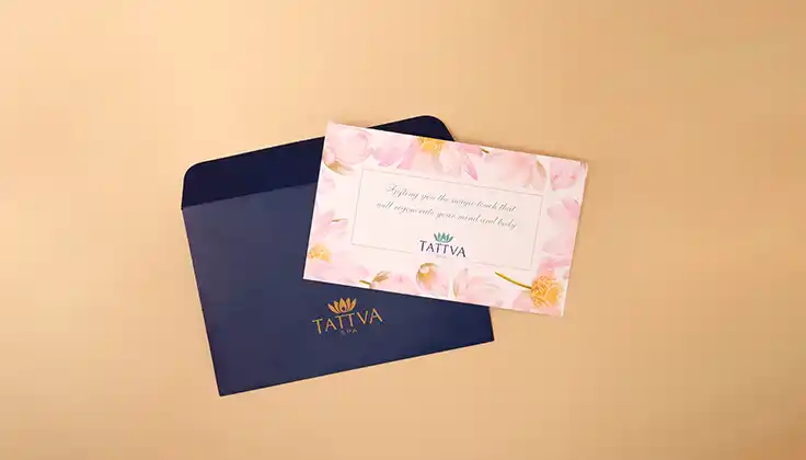 Elegant spa gift card with floral design  for Diwali Gift For Employees Under ₹2000