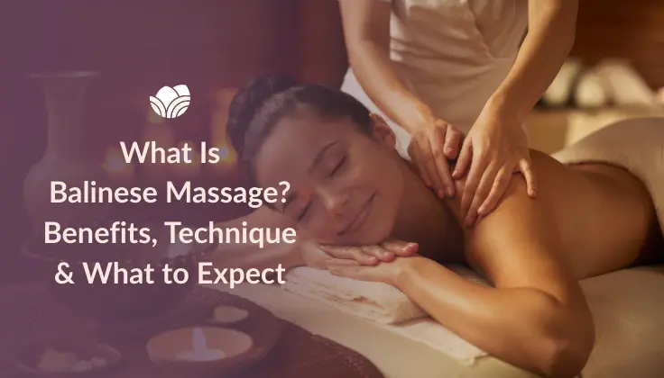 Woman receiving a Balinese massage therapy at spa demonstrating traditional relaxation techniques.