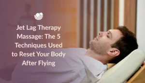 Relaxing massage session to reduce jet lag fatigue at Tattva Spa.