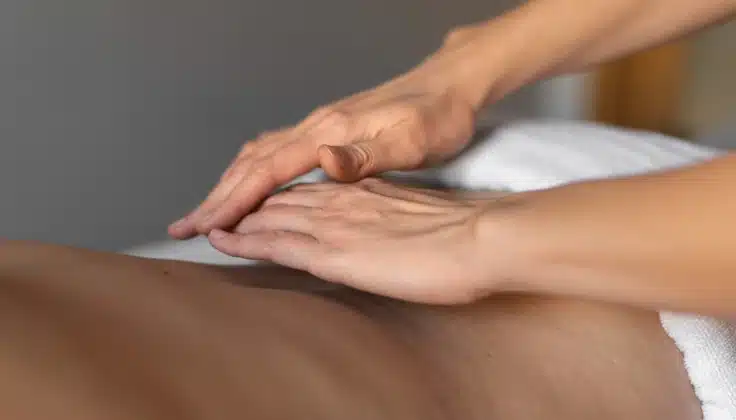 Guest receiving a relaxing massage at the best spa in Tirupati at Tattva Spa.