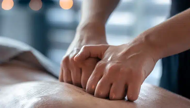 Guest receiving a Swedish massage in Bangalore at Tattva Wellness Spa.