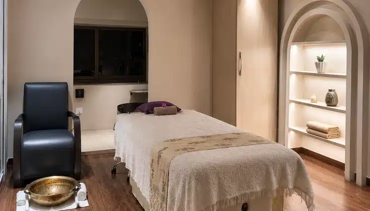 Spa room at Tattva Wellness Spa in Panchkula with a calm wellness ambience.
