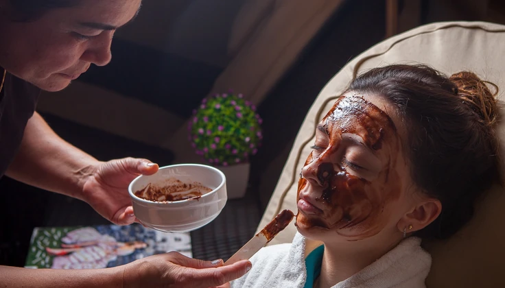 Illuminating face mask application for brighter and refreshed-looking skin.