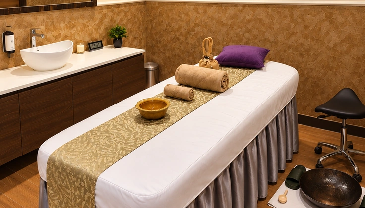 Spa treatment room prepared for a relaxing wellness gift experience.